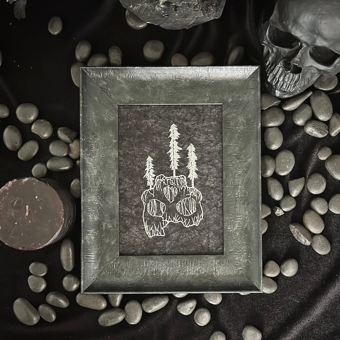 Skull with Pine Trees | Decorative Frame