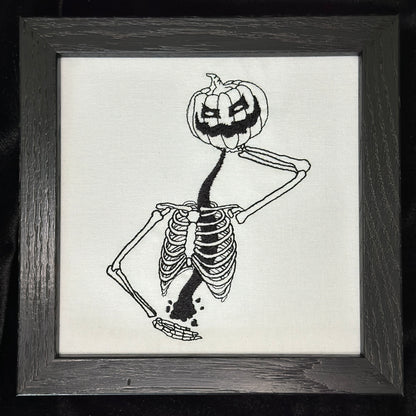 Skeleton with Jack O' Lantern | 6x6in