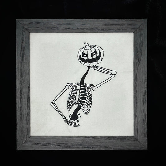 Skeleton with Jack O' Lantern | 6x6in